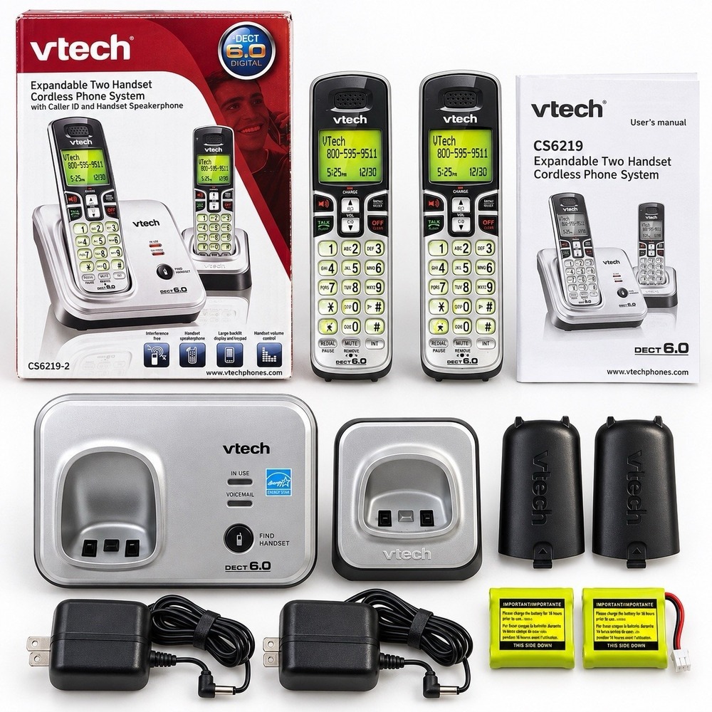 VTech CS6219-2 DECT 6.0 Cordless Phone 2 Handset System New Open Box